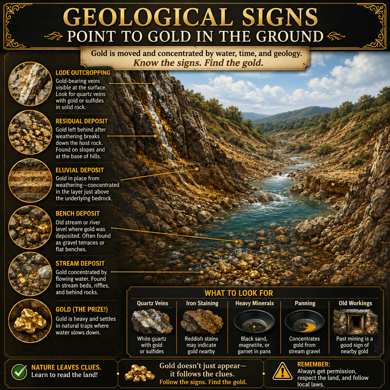 Generated artwork showing a rocky valley and geological signs.